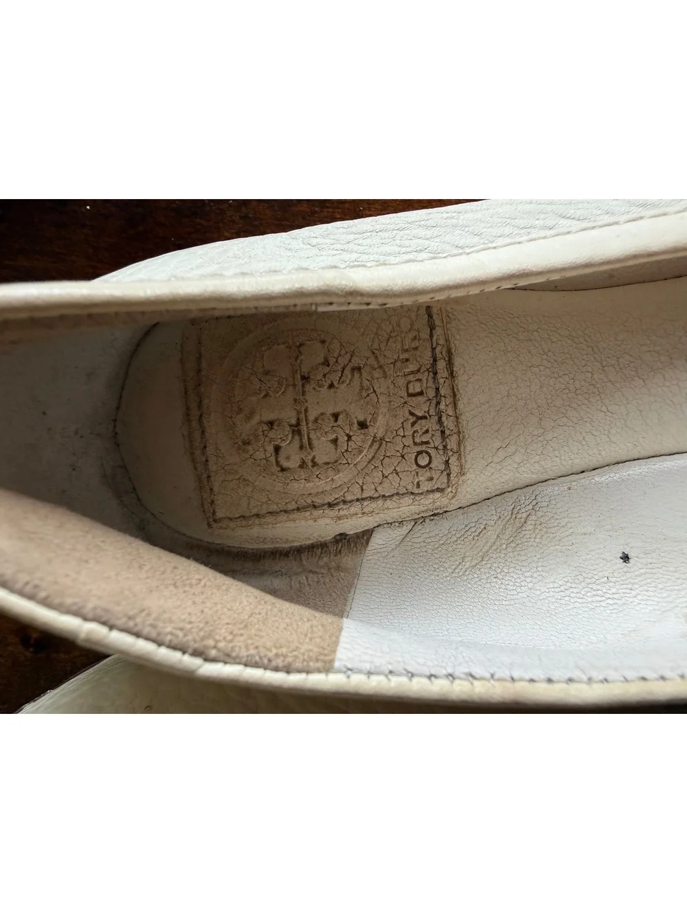 Tory Burch White Leather Ballet Flats Size 8M